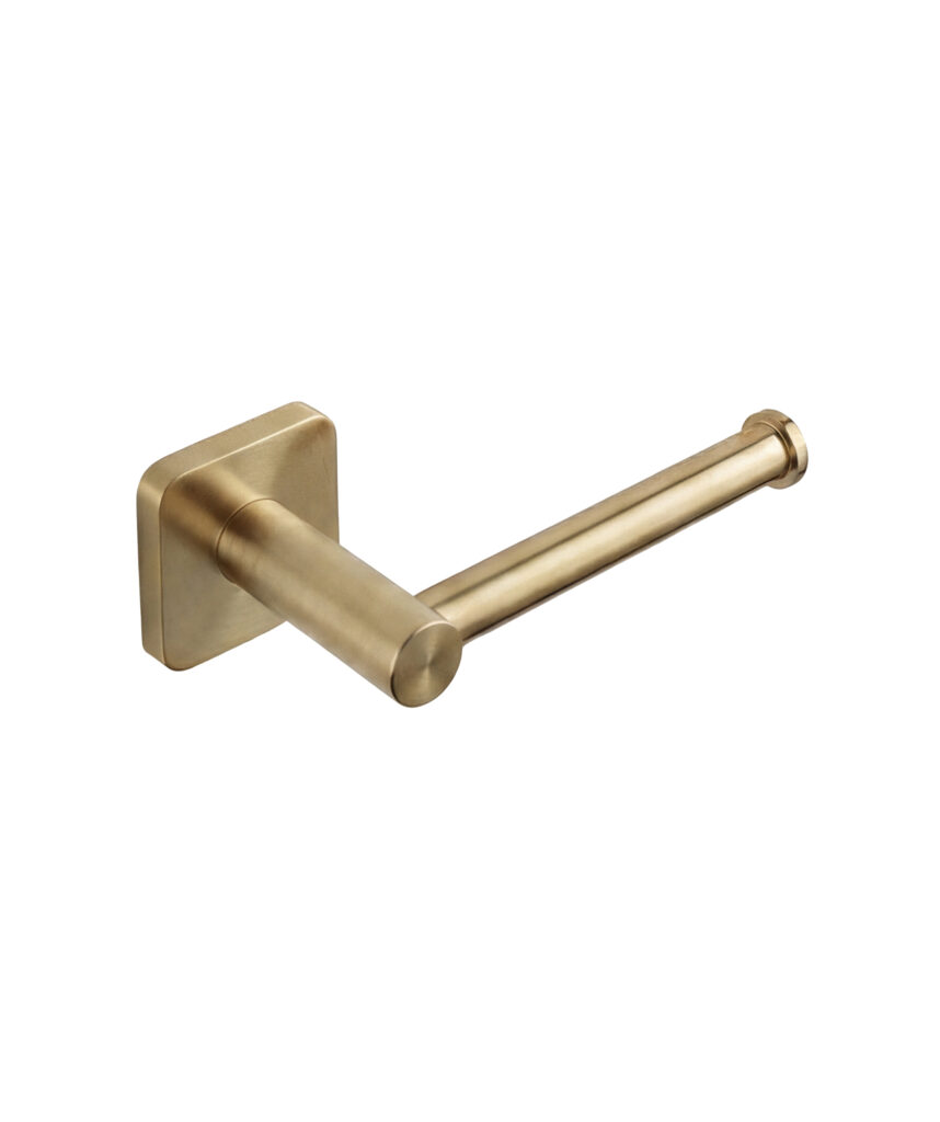 Anson Square Toilet Roll Holder - Brushed Gold