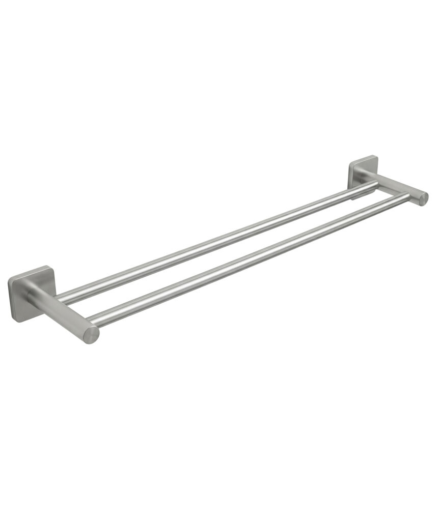 Anson Square Towel Rail Double 600mm - Brushed SS
