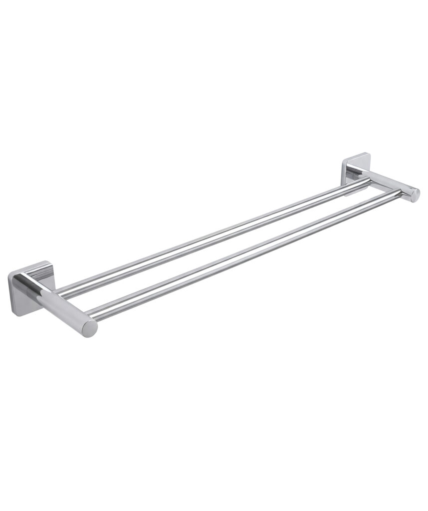 Anson Square Towel Rail Double 600mm - Chrome