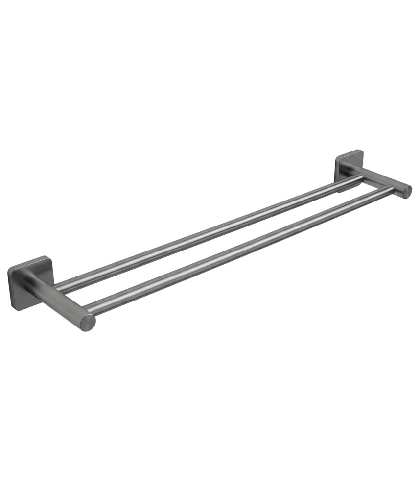 Anson Square Towel Rail Double 600mm - Gunmetal