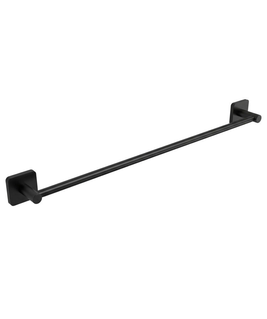 Anson Square Towel Rail Single 600mm - Black Matte
