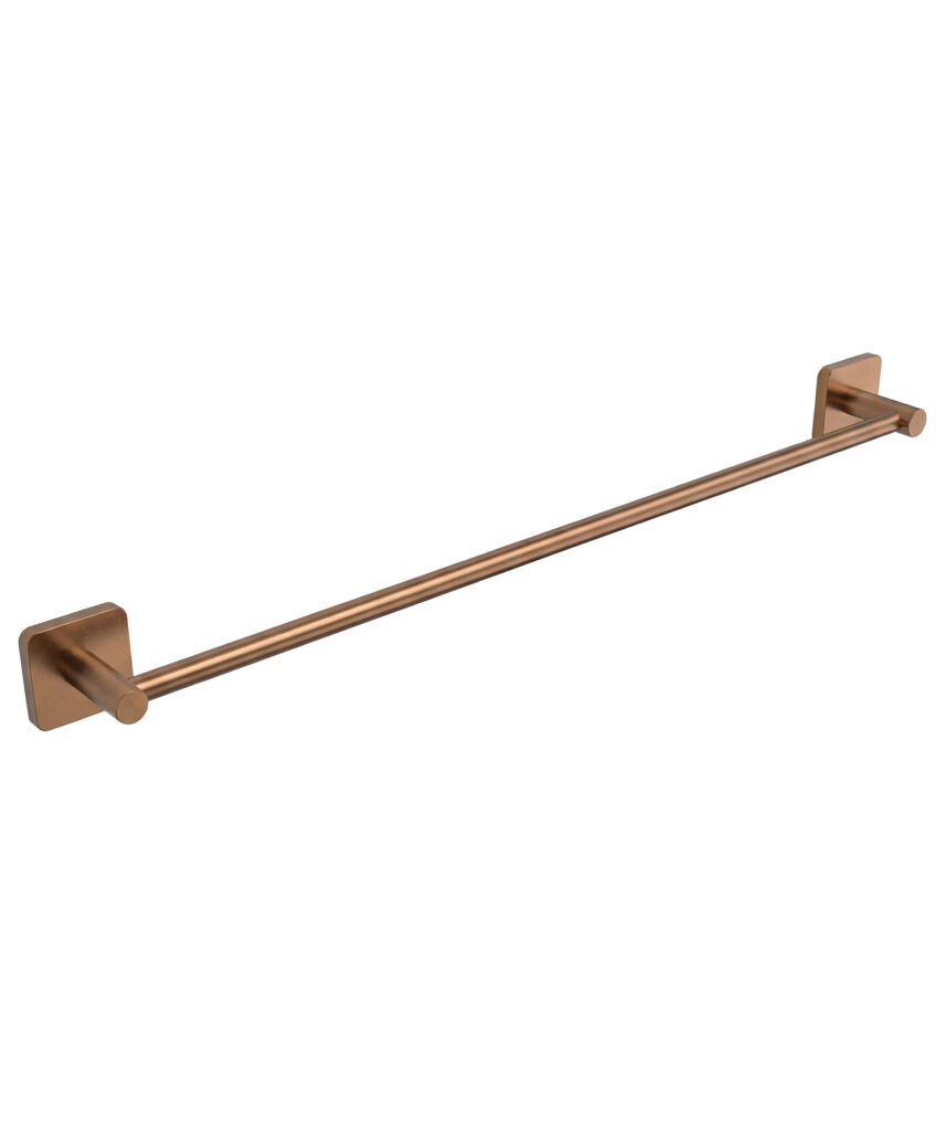Anson Square Towel Rail Single 600mm - Brushed Bronze