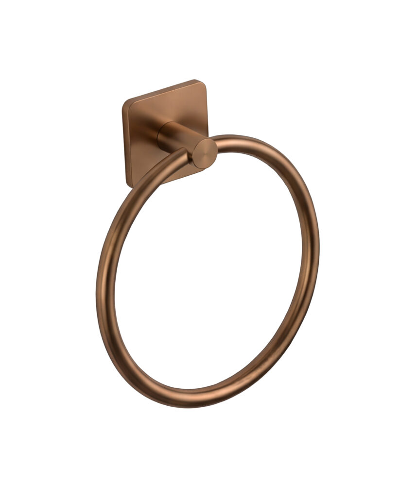Anson Square Towel Ring - Brushed Bronze