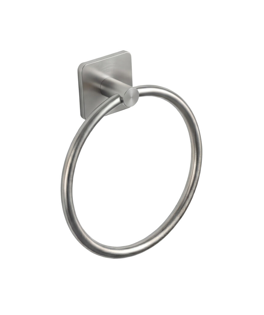 Anson Square Towel Ring - Brushed SS