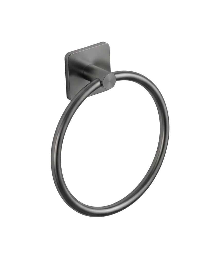 Anson Square Towel Ring - Gunmetal