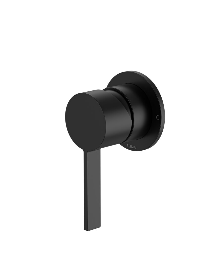Edge Wall Mixer with 60mm Backplate - Lead Free - Black Matte