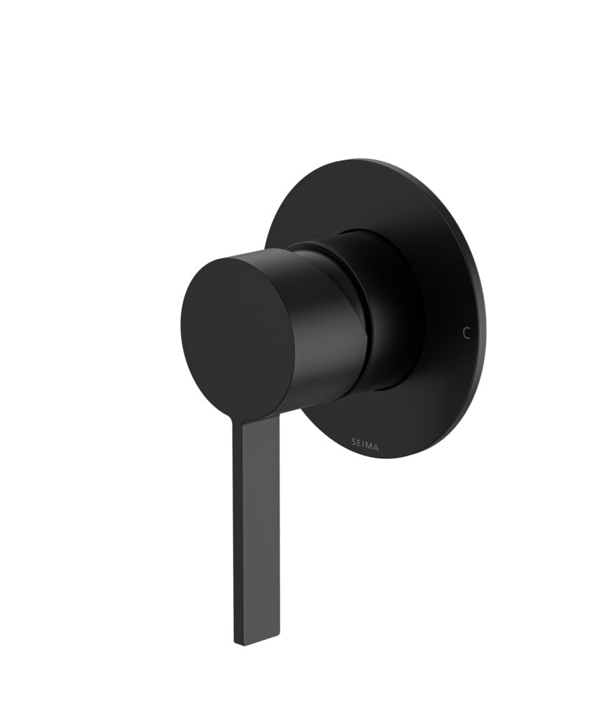 Edge Wall Mixer with 80mm Backplate - Lead Free - Black Matte