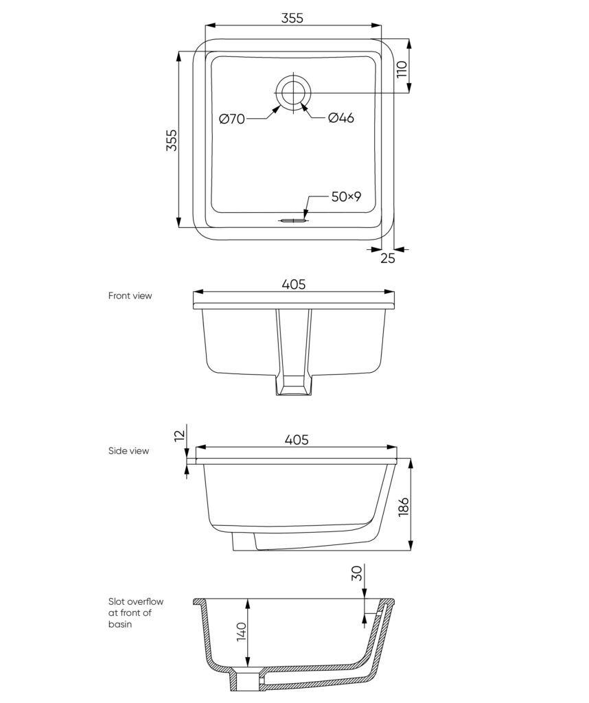 Kyra 405 ceramic basin - White Gloss