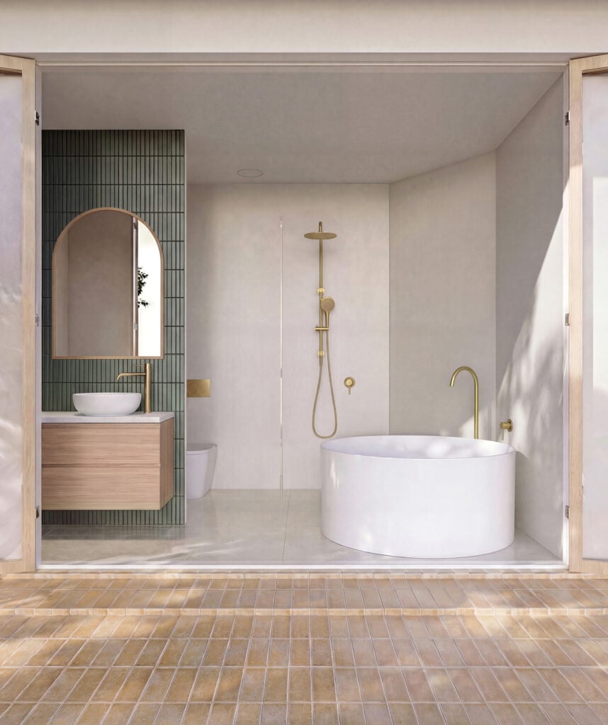 Anson Twin Shower - Brushed Gold