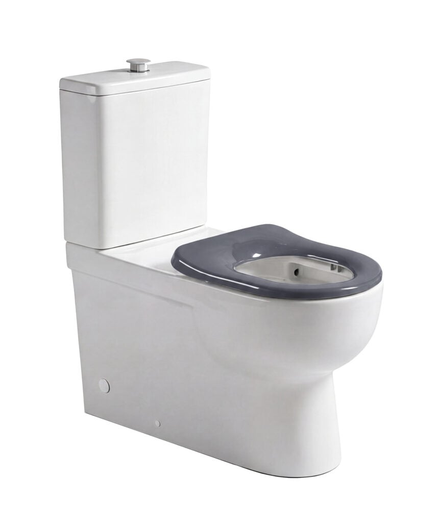 Syros Care Wall Faced toilet suite - 800mm - Accessible compliant - choice of grey, blue or white seat